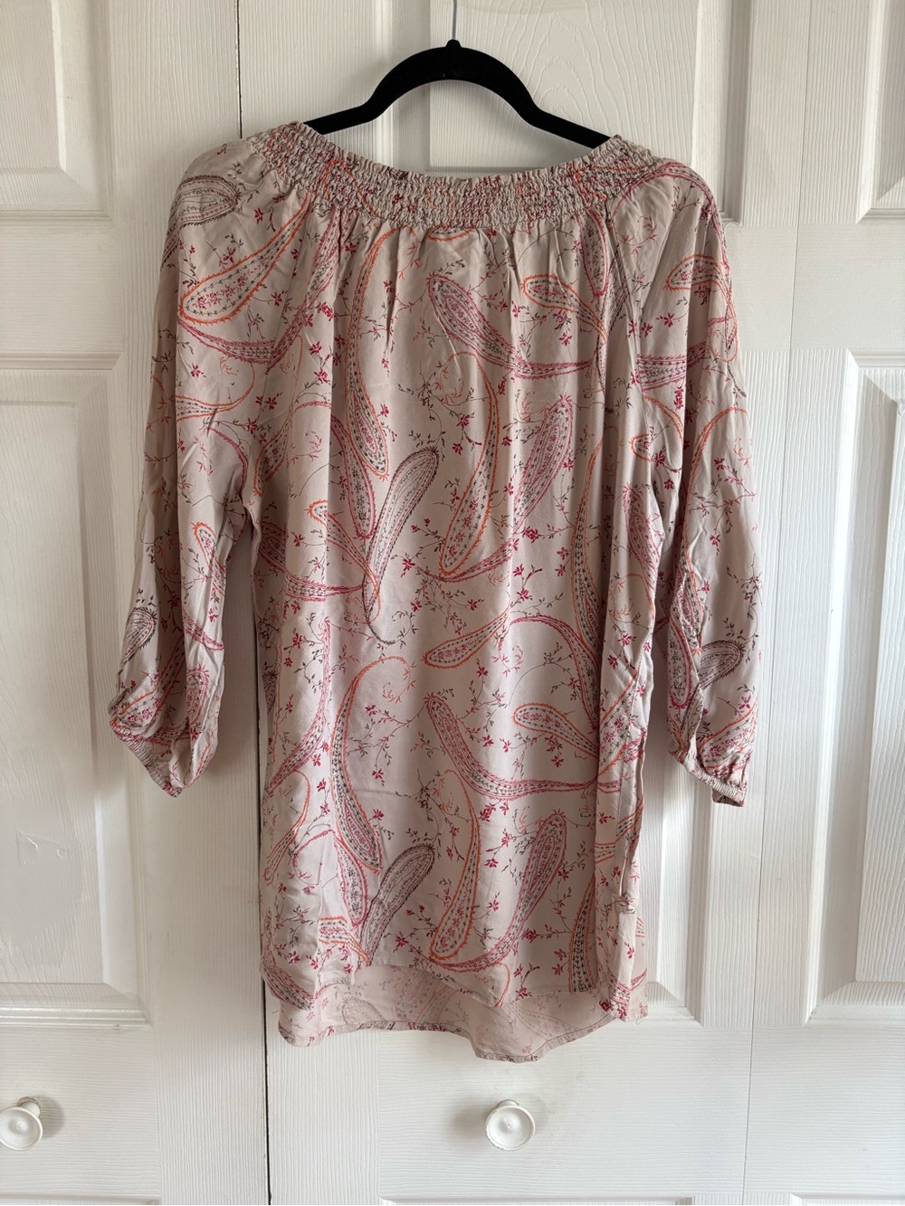 Lane Bryant Paisley Peasant Top Boho Blouse 3/4 Sleeves 14/16 Prairie Tradewife - Picture 5 of 7